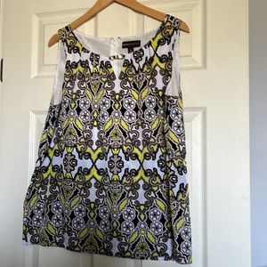 Sleeveless dressy multi coloured blouse